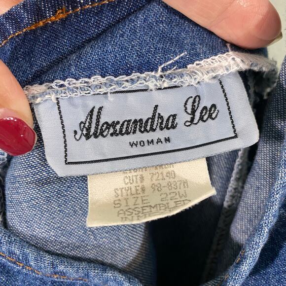 Vintage Alexandra Lee Women Blue Denim Spaghetti Strap Mini Dress Size 22 NWT - Picture 6 of 8